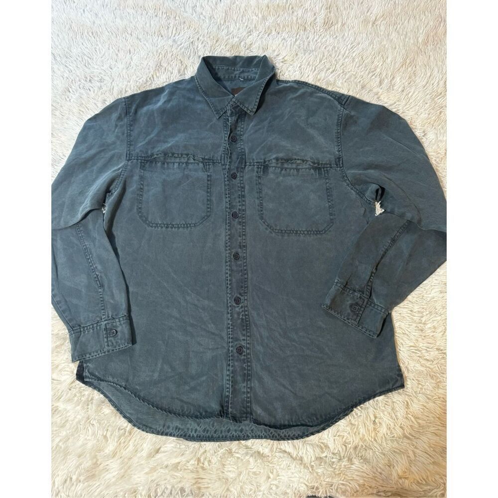 Weekendz off Tencel long sleeve button-down shirt L